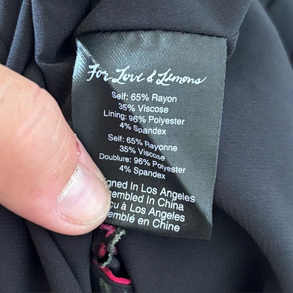 for love and lemons pink black floral print tie wrap belted ruffle skort - Picture 6 of 6